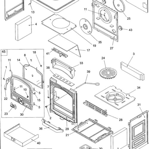 Exploded Spare Parts Diagram For The Franco Belge Belfort Multifuel Stove