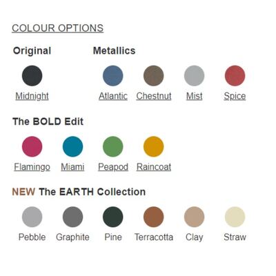 Arada Ecoburn Colour Options