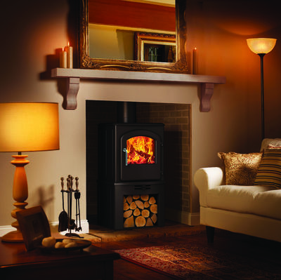 Broseley Serrano 5 SE stove with log store