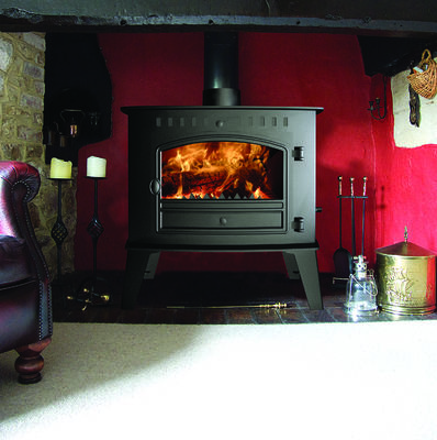 Hunter Inglenook high output flat top traditional multifuel stove