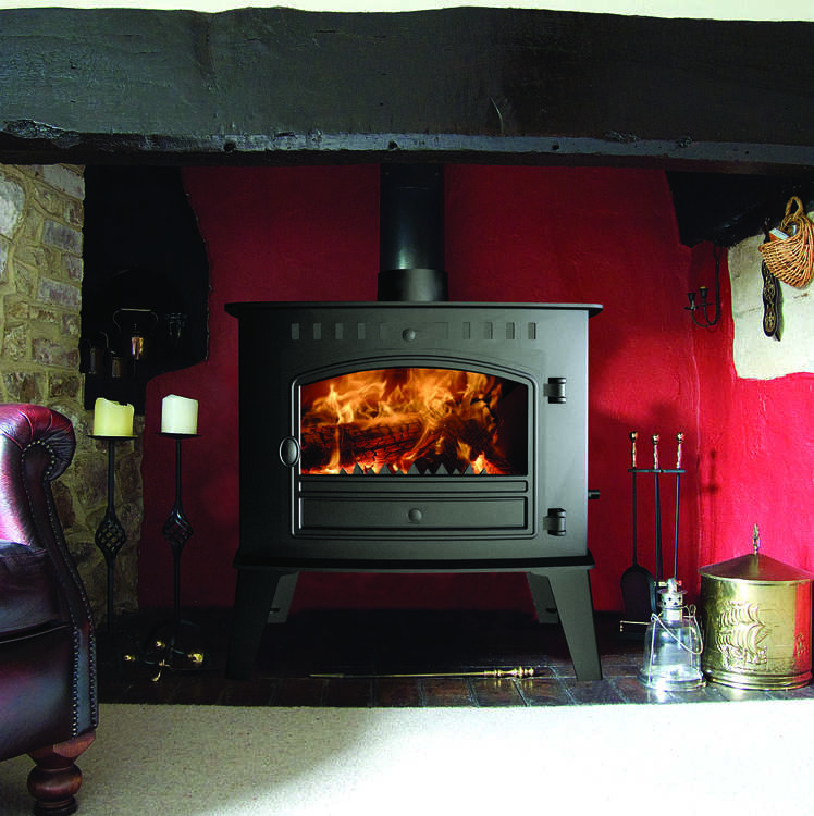 Hunter Inglenook low output flat top traditional multifuel stove