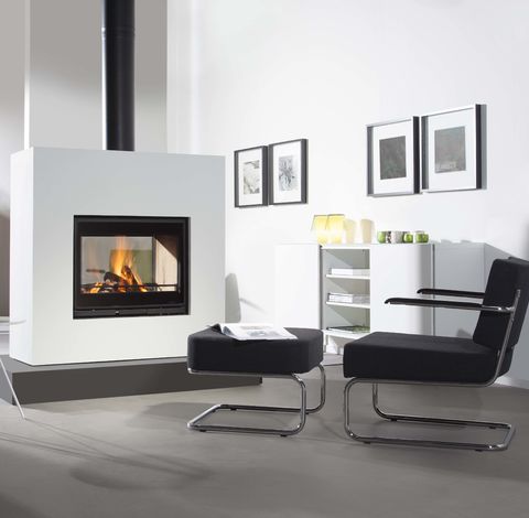 Fondis Ulys 900, Double Sided, 14.9 KW, Woodburning Inset Stove