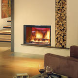 Fondis Stella 3 DFH700 double sided inset stove with log alcove