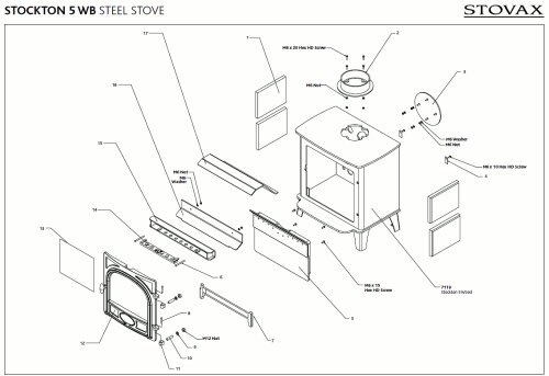 Stovax Stockton 5 stove exploded diagram 1