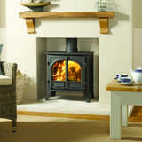 Stovax Stockton 8 two door flat top stove in lighter setting