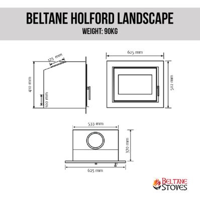 Beltane Holford Landscape inset stove - 4 sided frame