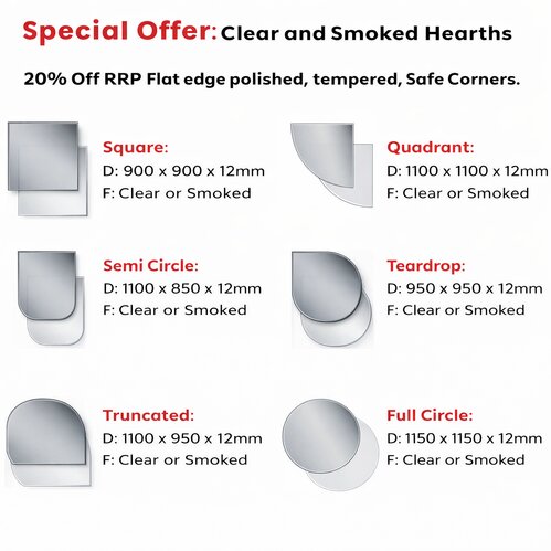 Clear & Smoked Glass Hearths