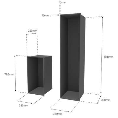 In-wall Log Box dimensions