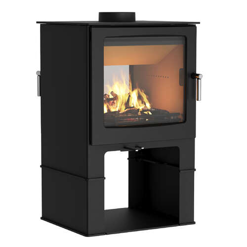 Mendip Woodland Double sided catalyst stove with logstore
