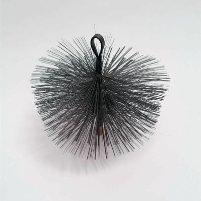 Chimney sweeping wire brush heads