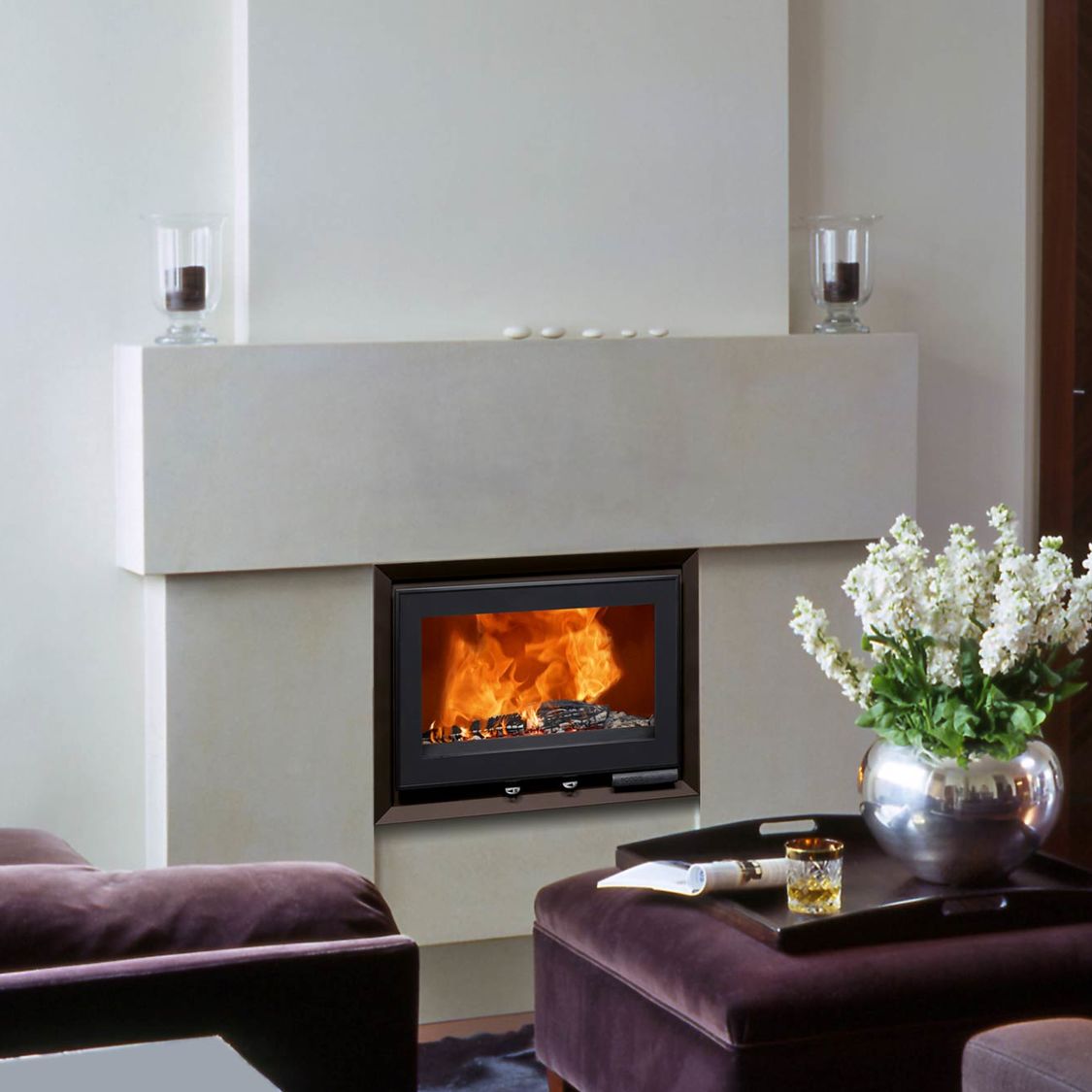 Inset stoves, designed to be built into a wall or enclosure