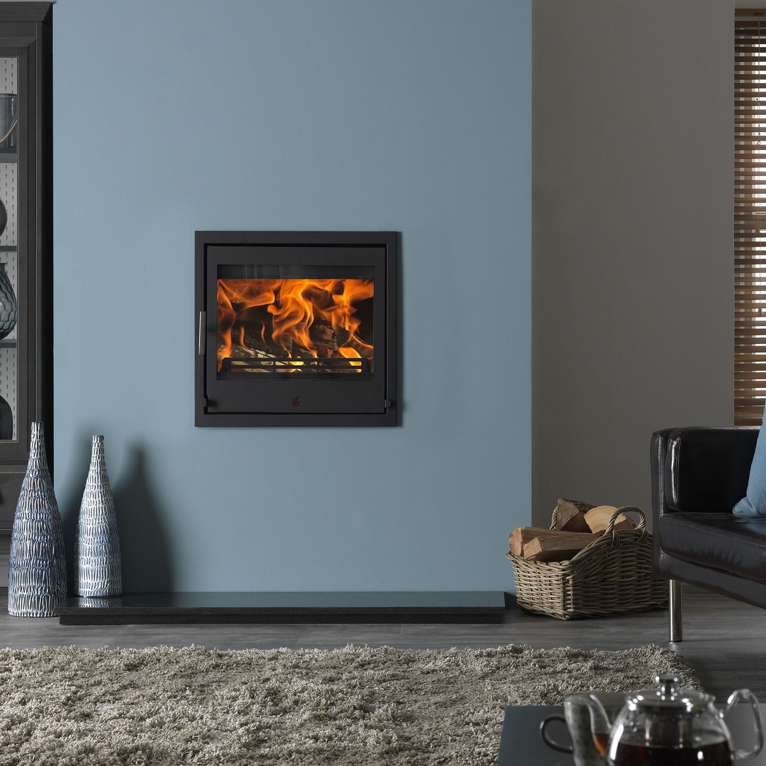 Inset stoves, designed to be built into a wall or enclosure