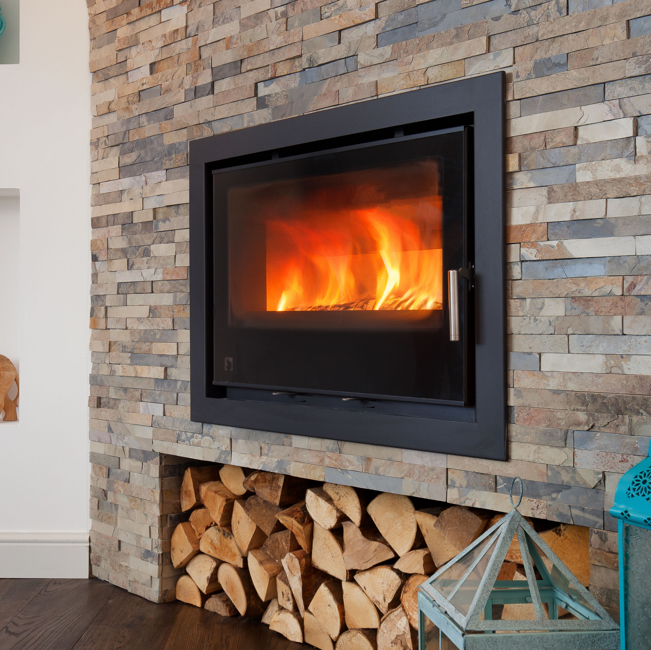 Inset stoves, designed to be built into a wall or enclosure